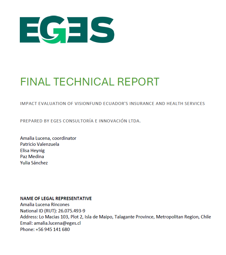 Impact Evaluation of VisionFund Ecuador's Insurance and Health Services