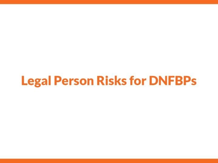 Legal Person Risks for DNFBPs